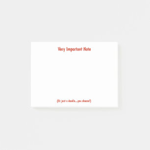 Sehr wichtige Anmerkungs-klebrige Anmerkung Post-it Klebezettel