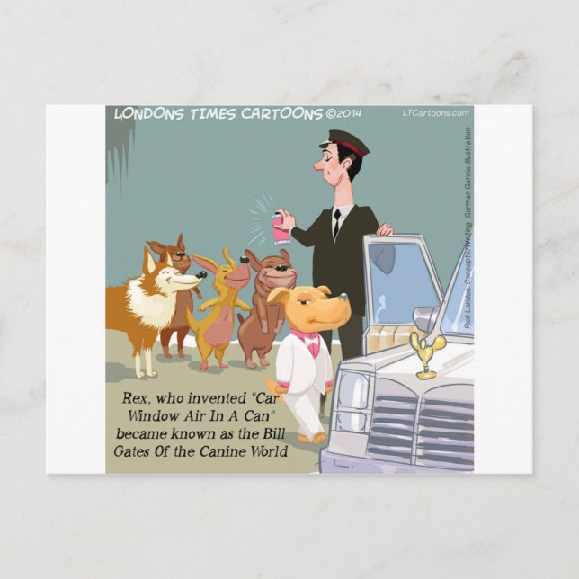 Sehr wohlhabender Hund Funny Postkarte (Vorderseite)