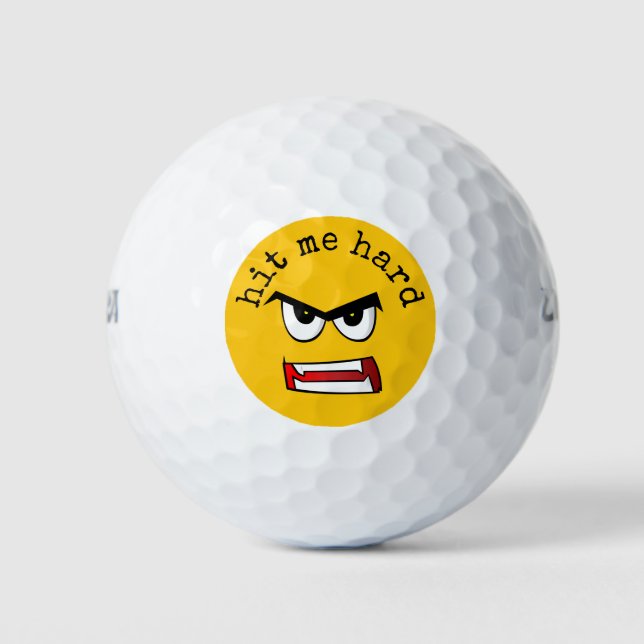 Sehr wütend Yellow Emoji Golfball (Vorderseite)