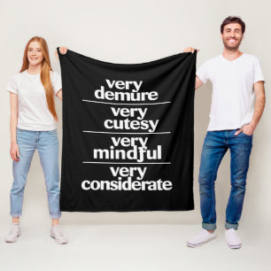 Sehr zurückhaltend, sehr süß, sehr rücksichtsvoll fleecedecke