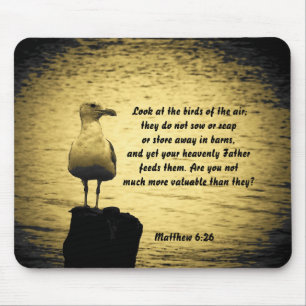 Seht die Vögel an Matthäus 6:26 Mousepad