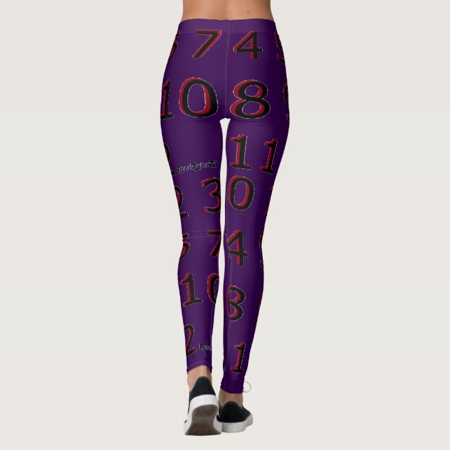 Sehtesttafel mit Zahlen Leggings (Rückseite)