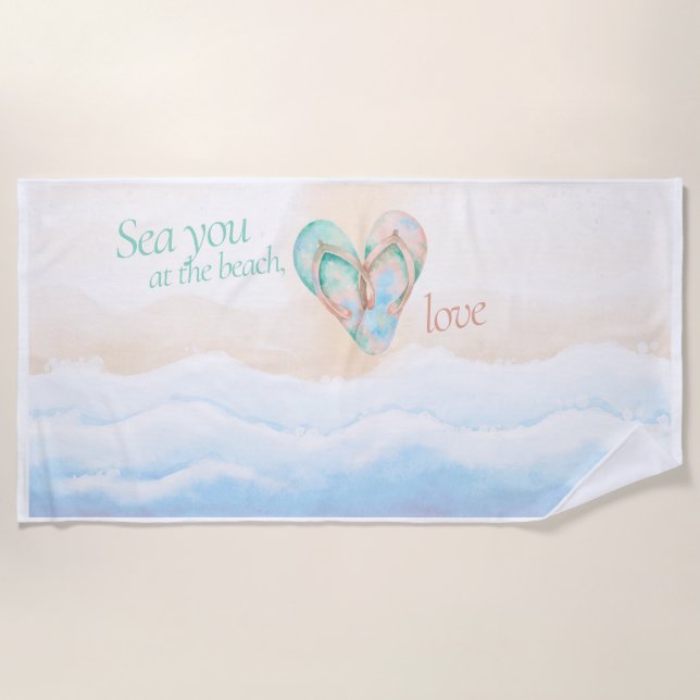 Sei am Strand - Küstenliebe Handtuch (Vorderseite)