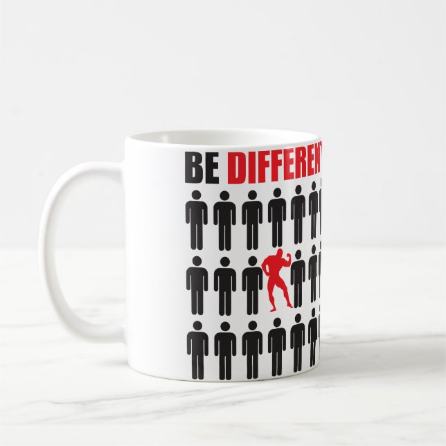 Sei anders - Bodybuilder Kaffeetasse (Links)
