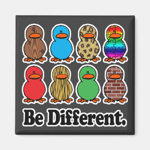 Sei anders lustiges Muster Entlein Enten Magnet