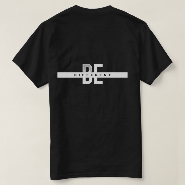 Sei anders | Motivierende Typografie T-Shirt (Design Rückseite)