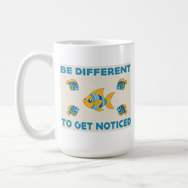 Sei anders, um T - Shirt zu bemerken Kaffeetasse (Links)