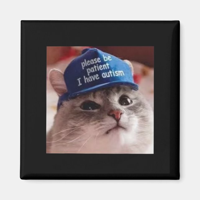 Sei bitte geduldig, ich habe Autismus Katze Funny Magnet (Vorne)