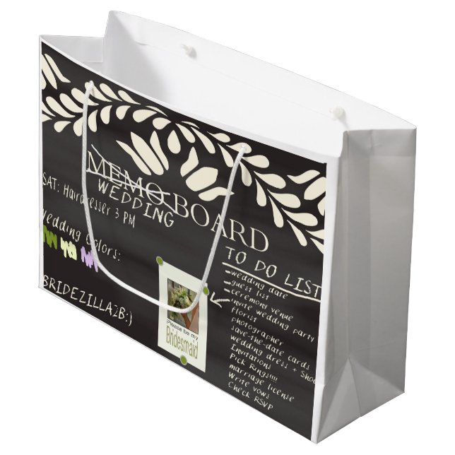 Sei bitte meine Bridesmaid? Große Geschenktüte (Vorderseite Schrägansicht)