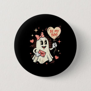 Sei Boo-Geist-Herz-Ballon-Valentinstag-Liebesbrief Button