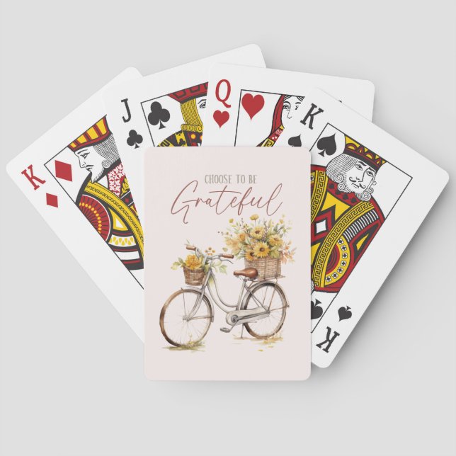 Sei dankbar - Fahrrad & Rustikale Stürze Spielkarten (Rückseite)