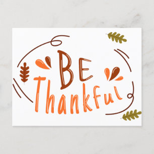 Sei dankbar Frohes Erntedankfest Friendsgiving   Postkarte