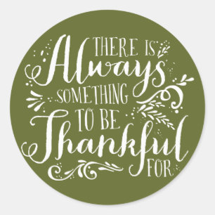 Sei Dankbar Skript Grün Thanksgiving Aufkleber