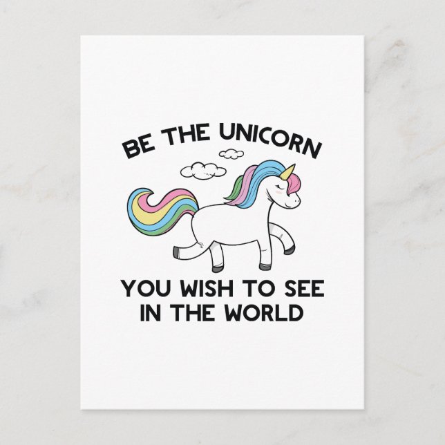 Sei das Einhorn Postkarte (Vorderseite)