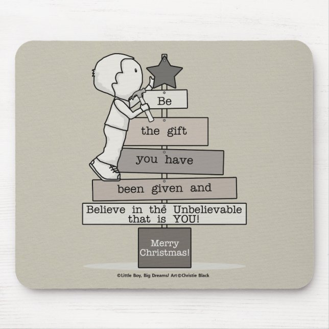 Sei das Geschenk-Weihnachtsbaum (Tan) Mousepad (Vorne)