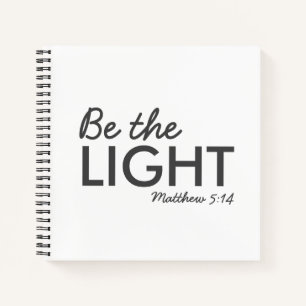 Sei das Licht   Matthew 5:14 Bibelverse Christlich Notizbuch