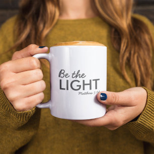 Sei das Licht   Matthew 5:14 Bibelverse Christlich Zweifarbige Tasse