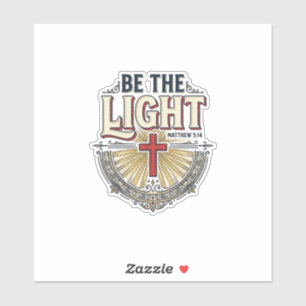 Sei das Licht Vintage-Christliches-Shirt-Design_1 Aufkleber