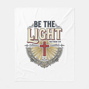 Sei das Licht Vintage Christliches Shirt Design_1 Fleecedecke