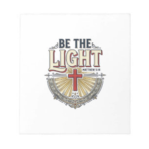 Sei das Licht Vintage Christliches Shirt Design_1 Notizblock