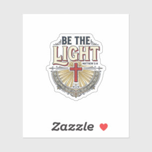 Sei das Licht Vintage Christliches T-Shirt Design_ Aufkleber