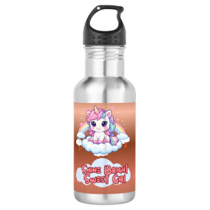 Sei Dein Eigenes Regenbogen Süße Einhorn Mädchen Edelstahlflasche