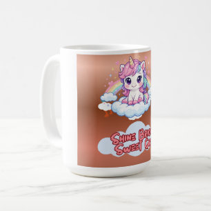 Sei Dein Eigenes Regenbogen Süße Einhorn Mädchen  Kaffeetasse