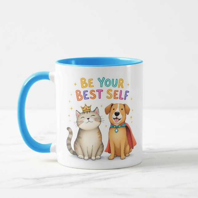 Sei deine beste Tasse - Inspirierend Hund und Katz (Links)