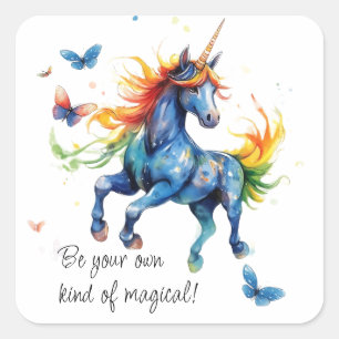 Sei deine eigene Art von Magie - Einhorn Quadratischer Aufkleber