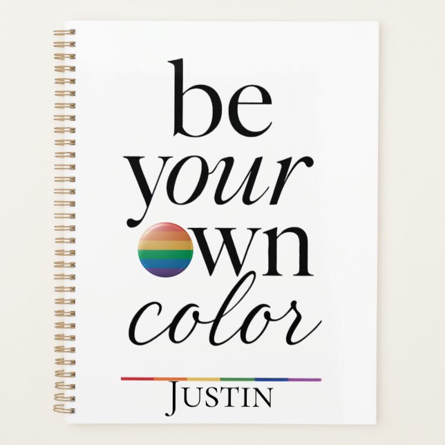 Sei deine eigene Farbe Minimal-Typografie-Statemen Planer (Vorderseite)