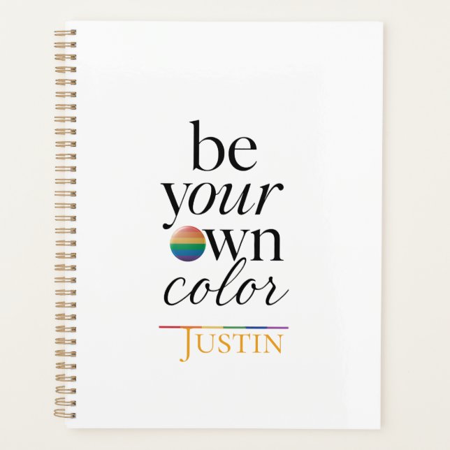 Sei deine eigene Farbe Minimal-Typografie-Statemen Planer (Vorderseite)