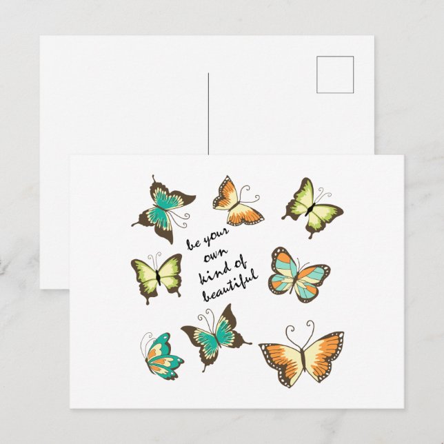 Sei deine eigenen schönen Schmetterlinge Postkarte (Vorne/Hinten)