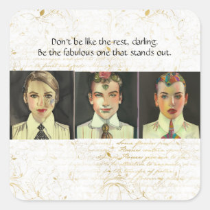 Sei der fabelhafte quadratischer aufkleber