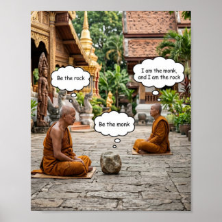 Sei der Fels Zen Paradox Mönch Philosophie Poster