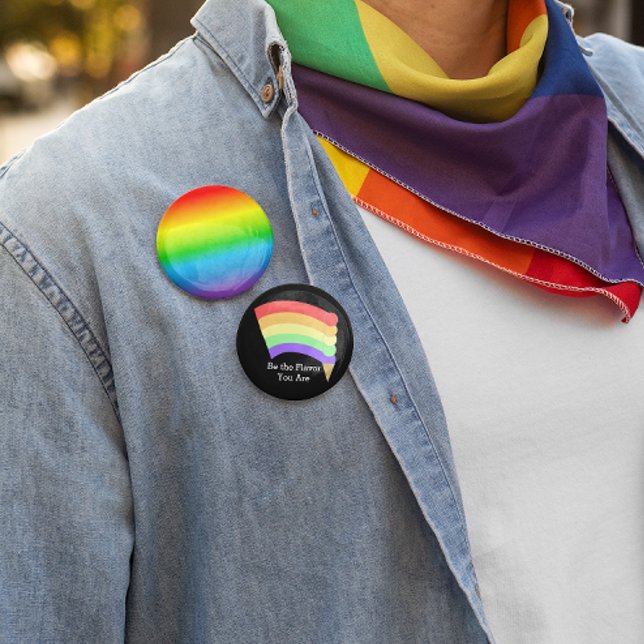 Sei der Geschmack, den du bist Regenbogenknopf Button (Von Creator hochgeladen)
