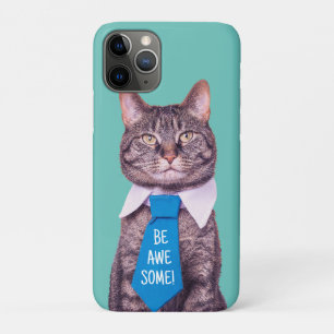 "SEI DER HAMMER!" Katze in blauer Schleife, Türkis Case-Mate iPhone Hülle