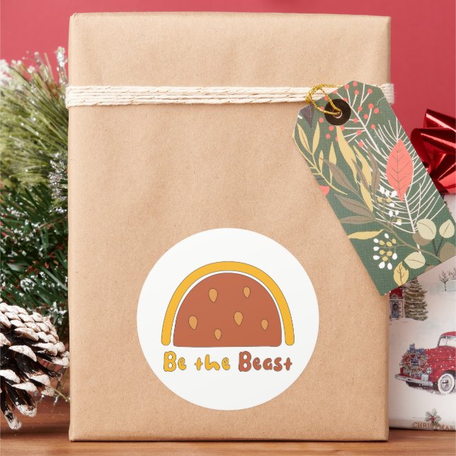 Sei der motivierend Regenbogen gelb und braun Runder Aufkleber (Feiertag)