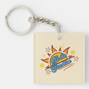 Sei der Sonnenschein Retro Vintage Sonnen-Grafik Schlüsselanhänger