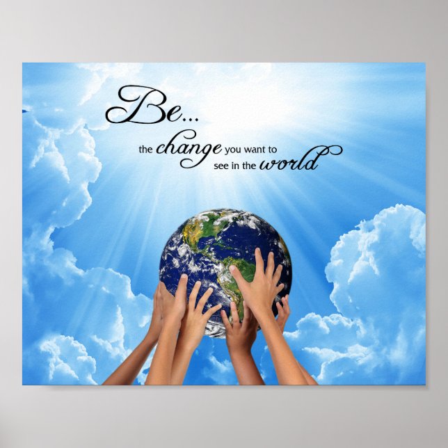 Sei der Wandel - Gandhi Poster (Vorne)