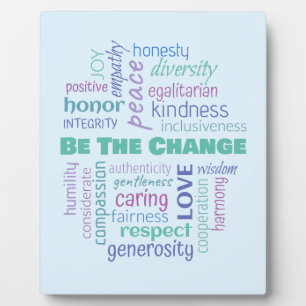 Sei der Wandel positive Word Cloud Fotoplatte