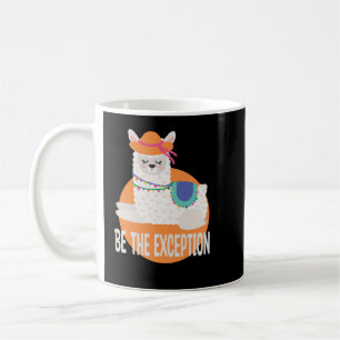 Sei die Ausnahme Kawaii Funny Llama White & Orange Kaffeetasse