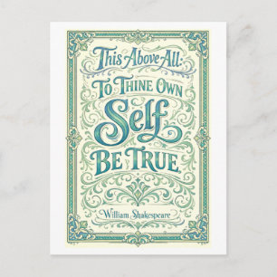"Sei dir selber treu" Shakespeare Postkarte