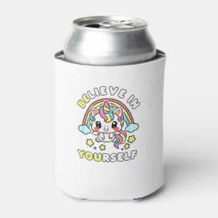 Sei du glaubst an dich selbst Einhorn positive Bot Dosenkühler