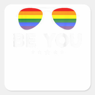 Sei du LGBT-Regenbogenbrille Quadratischer Aufkleber