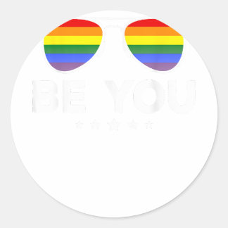 Sei du LGBT-Regenbogenbrille Runder Aufkleber