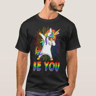 Sei du Lugt Unicorn Gay Lesbian Unicorn Dabbing T-Shirt