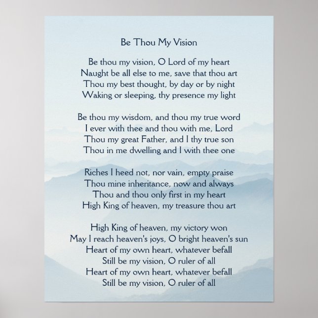 Sei du meine Vision Hymn Art Poster (Vorne)