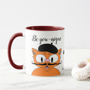 Sei du nique Personalisiert Cartoon Mustache Cat Tasse