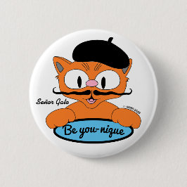 Sei du nique Senor Gato mit Beret Button