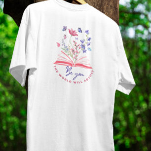 Sei du selbst Boho Wildblume und Buch T-Shirt